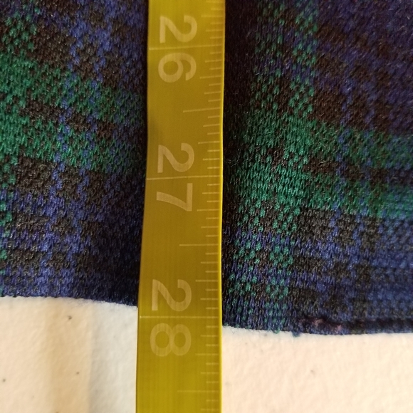 Vtg Michel Laurence Open Front Plaid Blazer Size 44 (Large) Jacket 2Front Pocket - Picture 9 of 10